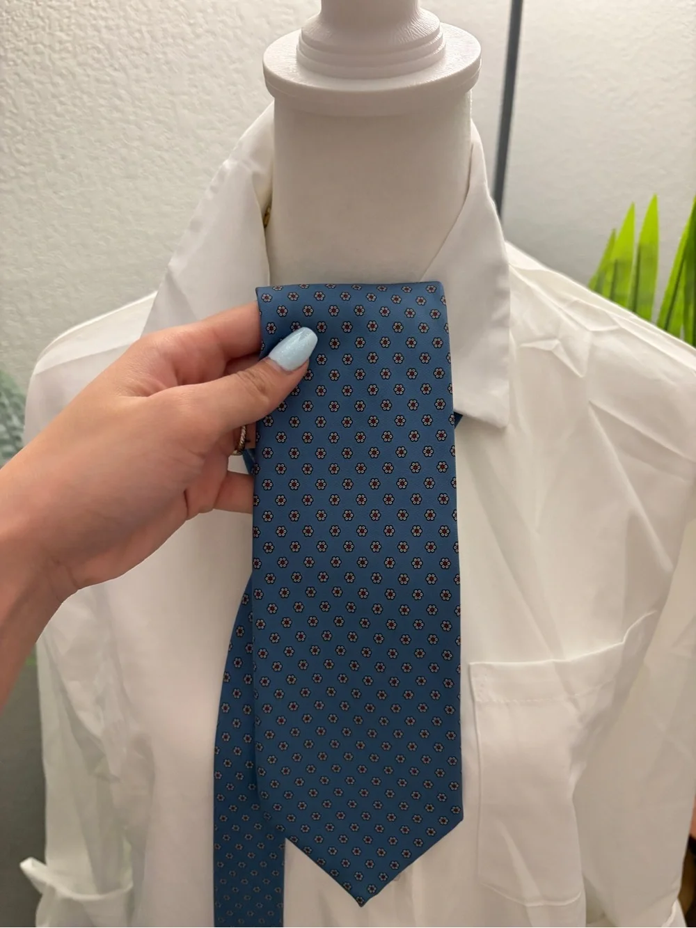 Blue Micro-Pattern Men's Tie